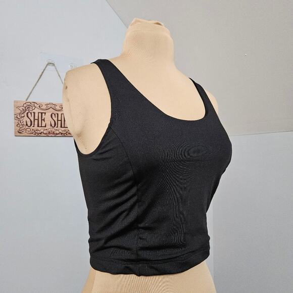 Black Crop Top by City Lights Criss Cross Open Back Sleeveless Large Y2K - Picture 5 of 9